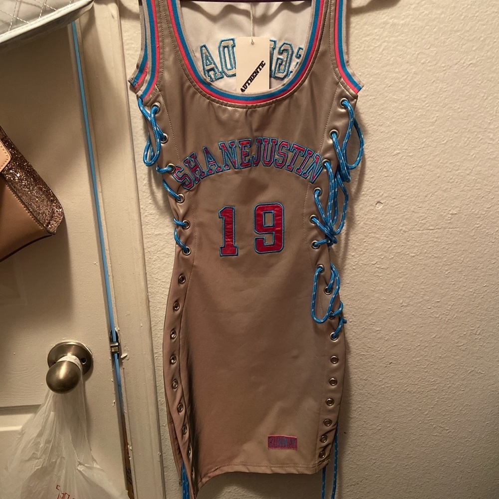 Shane Justin reflective jersey dress